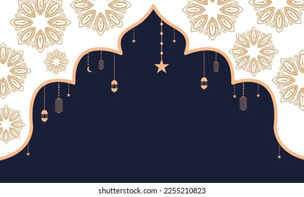 ramadan kareem background banner vector set with luxury ornament ramadan eid mubarak background