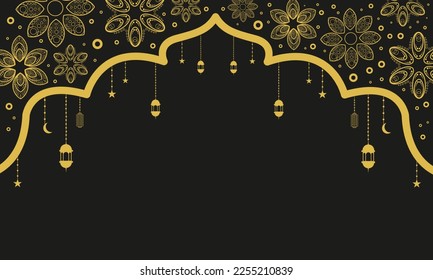 banner de fondo ramadan kareem conjunto con el adorno de lujo ramadan eid mubarak fondo