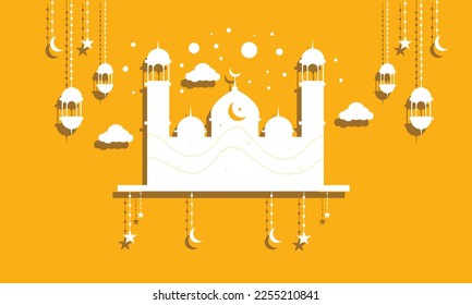 ramadan kareem background banner vector set with luxury ornament ramadan eid mubarak background
