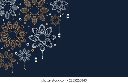 banner de fondo ramadan kareem conjunto con el adorno de lujo ramadan eid mubarak fondo