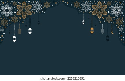 ramadan kareem Hintergrund Banner-Vektorset mit luxuriösem Ornament Rmadan eid mubarak Hintergrund