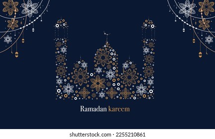 ramadan kareem background banner vector set with luxury ornament ramadan eid mubarak background