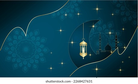 Ramadan kareem background banner vector set with luxury ornament ramadan eid mubarak background