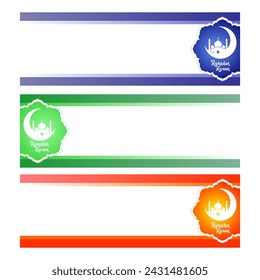 
Fondo de Kareem de Ramadán, bandera, vector de Kareem de Ramadán con silueta blanca de la mezquita y luna creciente, con decoración árabe, sobre fondo blanco.