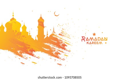 Ramadan Kareem Background with Creative Mosque Illustration Vector Illustration