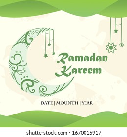 Ramadan Kareem Background And Decorative Moon Islamic Vector With Grundge Background For Social Media