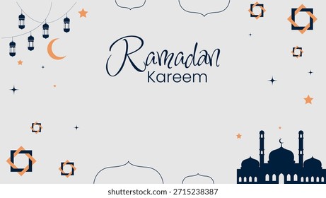 Ramadan Kareem Background design with flat design element. great for Ramadan greeting card, islamic poster design and social media post.
