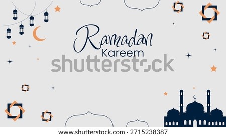 Ramadan Kareem Background design with flat design element. great for Ramadan greeting card, islamic poster design and social media post.