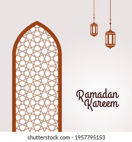 Ramadan Kareem background design for greeting cards, banners, posters and social media posts. Ramadan Kareem means (Generous Ramadan)