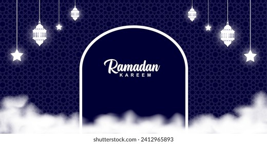 Ramadan Kareem Hintergrunddesign. Grußkarten, Banner, Poster. Vektorgrafik.