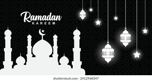 Ramadan Kareem Background Design. Greeting Cards, Banners, Posters. Vector Illustration.