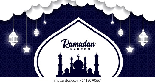 Ramadan Kareem Background Design. Greeting Cards, Banners, Posters. Vector Illustration.