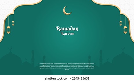 Ramadan Kareem background design with islamic lanterns and ornament