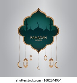 Diseño de fondo de Ramadán kareem, colección de pancartas islámicas modernas, árabe, celebración mubarak curado, afiche, volante, diseño de ilustración de publicidad vectorial 
