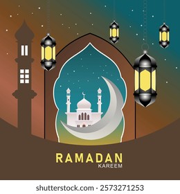 Ramadan kareem background design, modern islamic banner collection, arabic, ied mubarak celebration, poster, flyer, advertising illustration design vector