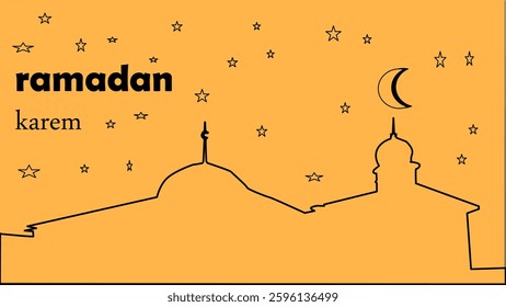 Ramadan kareem background design, modern islamic banner collection, arabic, ied mubarak celebration, poster, flyer, advertising illustration design vector in orange color
