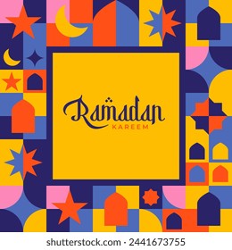 Ramadan Kareem Background Design Template with Geometric Patterns