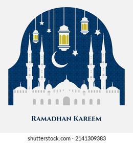 Ramadan Kareem Hintergrund, Design, Vektorgrafik-Vorlage, geeignet für Grußkarte, Rmadan-Feier