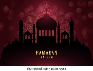 Ramadã Kareem fundo elegante design mandala de ouro