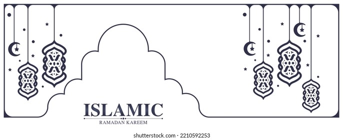 ramadan kareem background flat line style