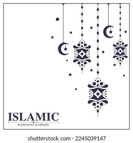 ramadan kareem background flat line style