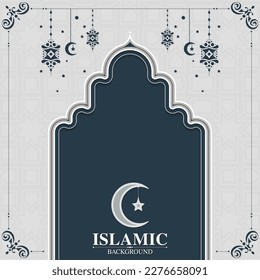 ramadan kareem background flat line style	