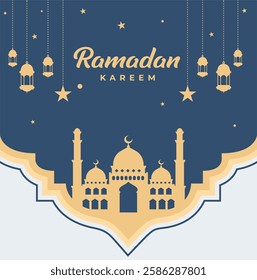 Ramadan kareem background flat vector illustration 