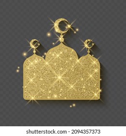 Ramadan kareem background with glittering texture, Vector illustration