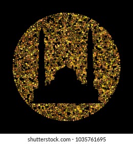 Ramadan Kareem background with gold glitter effect