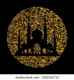 Ramadan Kareem background with gold glitter effect