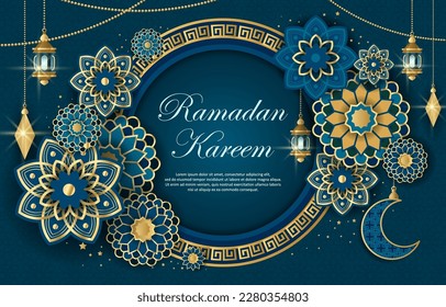 Ramadan Kareem Background with Gradient Color Concept