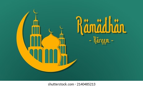Ramadan Kareem Background Graphic Vector. Easy to edit and resize. Suitable for Ramadan event