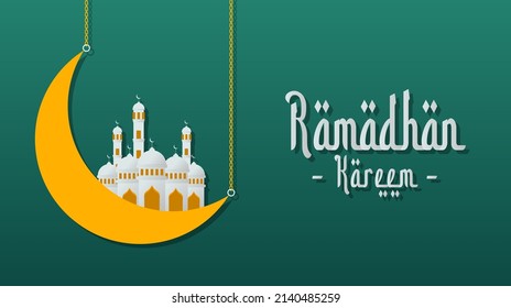 Ramadan Kareem Background Graphic Vector. Easy to edit and resize. Suitable for Ramadan event