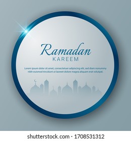 Ramadan Kareem Background for greeting card or social media banner. Vector Illustration.