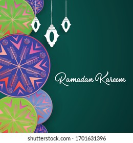 Ramadan kareem background greeting vector file, Eid Mubarak Vector, Vector illustration.