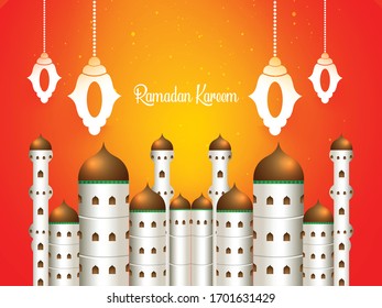 Ramadan kareem background greeting vector file, Eid Mubarak Vector, Vector illustration.