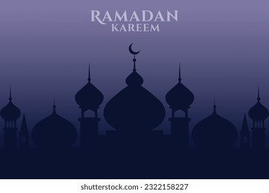 Fondo Ramadan Kareem. Ilustración vectorial de vacaciones. Saludo islámico en estilo papel.