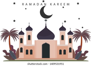 Ramadan kareem background, illustration with arabic lanterns - Vector