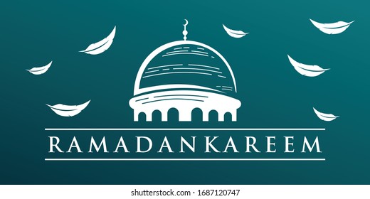 Ramadan Kareem background illustration,  banner template design, religion 