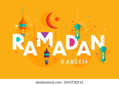 ramadan kareem background illustration in flat design vector
