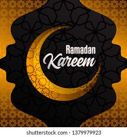 ramadan kareem background illustration, gold color