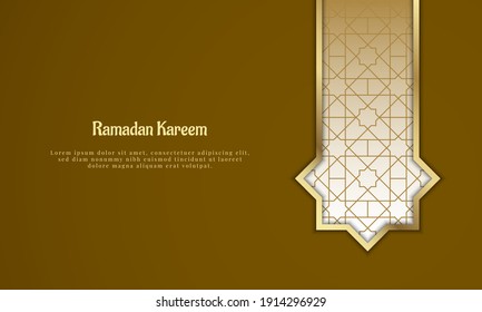 Ramadan Kareem Hintergrund mit dem islamischen Ornament der klassischen Linie. Banner, Poster, Grußkarte. Vektorgrafik.