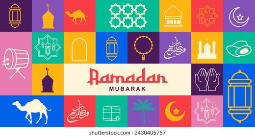 Ramadan Kareem background. Islamic greeting card template with ramadan for wallpaper design. vector illustration