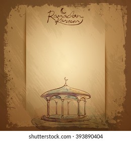 Ramadan Kareem background islamic greeting card template - Translation of text : Ramadan Kareem - May Generosity Bless you during the holy month