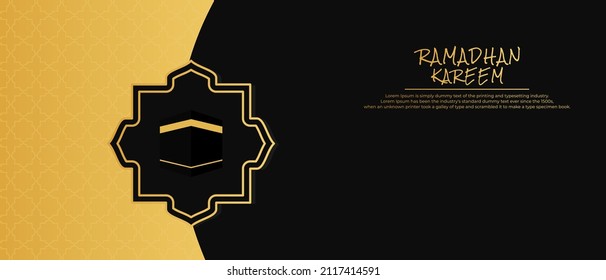 Ramadan Kareem Background. Islamic Background, Muslims greeting card, invitation, poster, banner, and Copy space area. Suitable to be placed on content with that theme.
