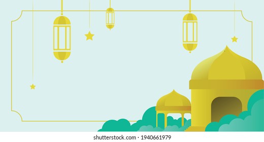 Ramadan kareem background with kubah. ramadan banner, vector design