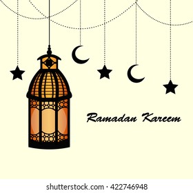 Ramadan Kareem Background with Lamps