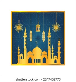 Ramadan Kareem background with lantern and star.Islamic vector design illustration