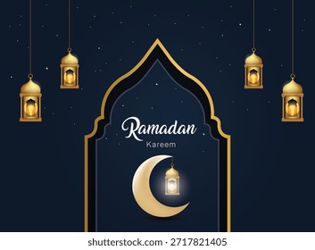 plano de fundo ramadan kareem com Lanternas 