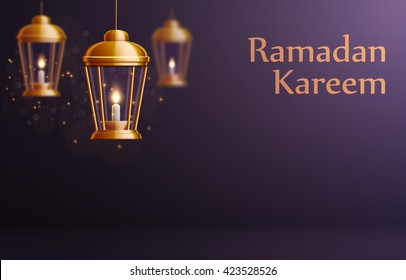 ramadan kareem background, lanterns,holiday, vector illustration eps 10